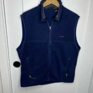 Patagonia Synchilla Vintage Navy Blue Fleece Full Zip Vest Jacket Size Large